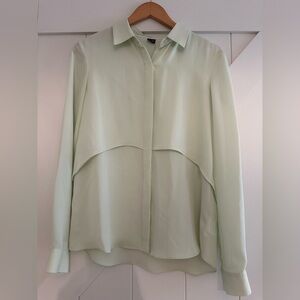 Theory Light Green Button-Up Blouse